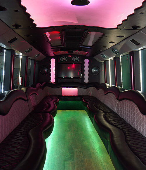 stunning limo bus interior